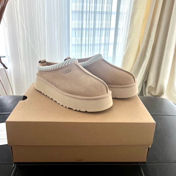 NEW UGG Tazz platform slipper Sand Womens 8 1122553 Clog Mules Shoes - Picture 9 of 11